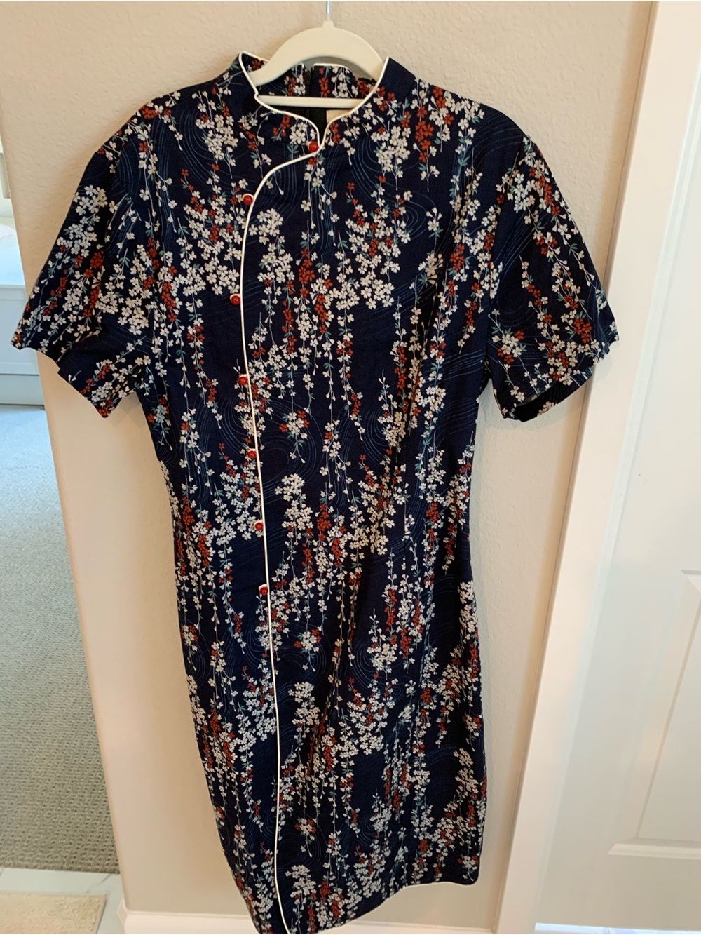 NWT Chinese Style Qipao Detailed Midi Dress Floral Size 4